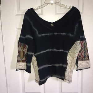 Gimmick quarter sleeve sweatshirt